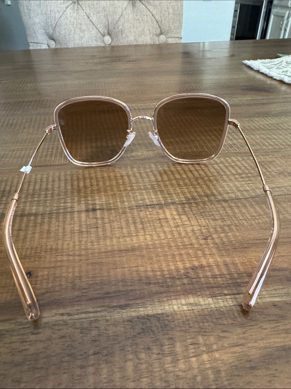 Tory Burch 6101 Pink Square Brown Mirror Sunglasses with case - Picture 5 of 12